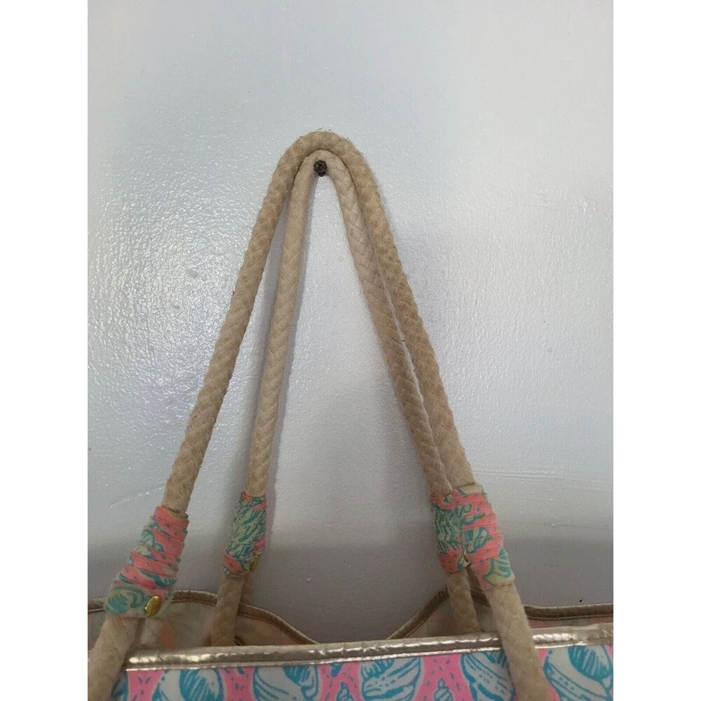 Lilly Pulitzer Let’s Cha Cha Shoreline beach tote Pink bag - Picture 5 of 7